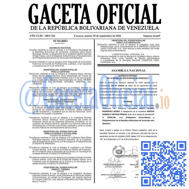 Gaceta Oficial, Gaceta 43469, Gaceta 43469 HD, Gaceta #43469, Gaceta Oficial Venezuela #43469