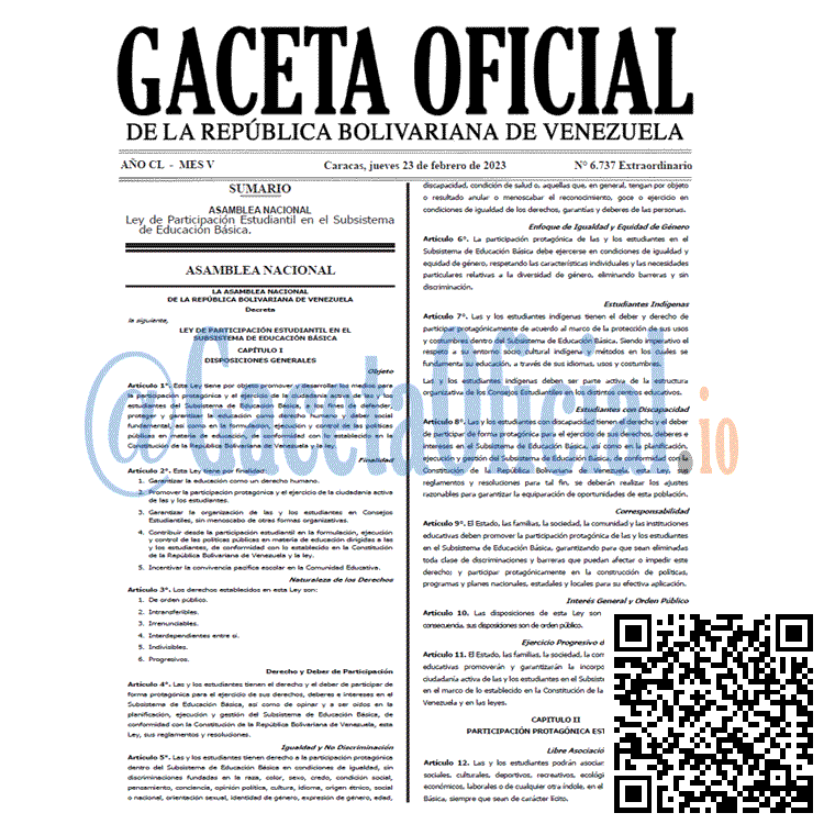 Gaceta Oficial, Gaceta 6737, Gaceta #6737, Gaceta Oficial Venezuela #6737