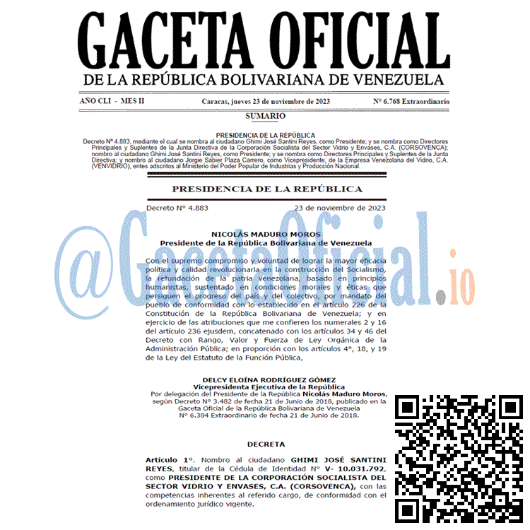 Venezuela Gaceta Oficial 6768 del 23 noviembre 2023 Gaceta Oficial, Gaceta 6768, Gaceta 6768 HD, Gaceta #6768, Gaceta Oficial Venezuela #6768