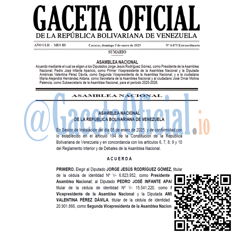 Gaceta Oficial, Gaceta 6873, Gaceta 6873 HD, Gaceta #6873, Gaceta Oficial Venezuela #6873