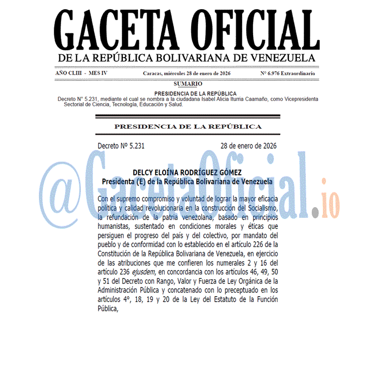 Gaceta Oficial, Gaceta 6976, Gaceta 6976 HD, Gaceta #6976, Gaceta Oficial Venezuela #6976
