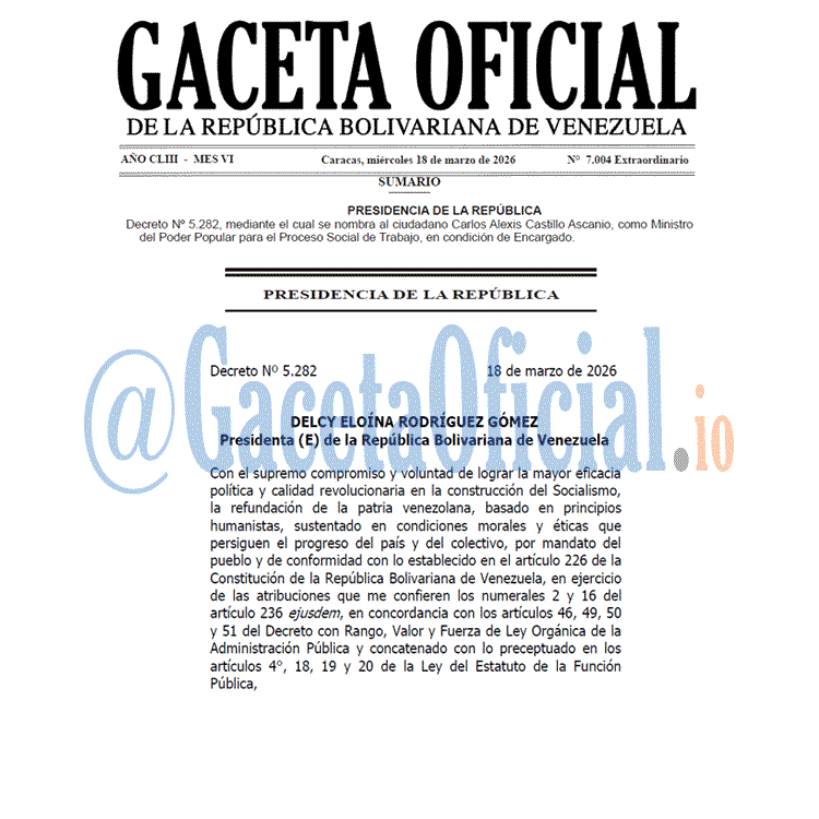 Venezuela Gaceta Oficial 7004 del 18 marzo 2026 Gaceta Oficial, Gaceta 7004, Gaceta 7004 HD, Gaceta #7004, Gaceta Oficial Venezuela #7004