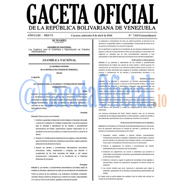 Gaceta Oficial, Gaceta 7018, Gaceta 7018 HD, Gaceta #7018, Gaceta Oficial Venezuela #7018