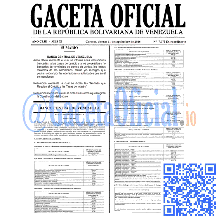 Venezuela Gaceta Oficial 7073 del 11 septiembre 2026 Gaceta Oficial, Gaceta 7073, Gaceta 7073 HD, Gaceta #7073, Gaceta Oficial Venezuela #7073
