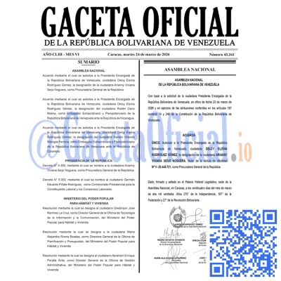 Gaceta Oficial Venezuela #43341 martes 24 marzo 2026