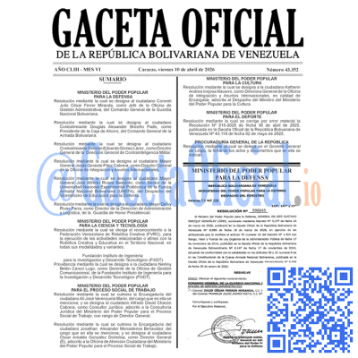 Gaceta Oficial Venezuela #43352 viernes 10 abril 2026