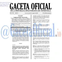 Gaceta Oficial 6396 del 21 Agosto 2018